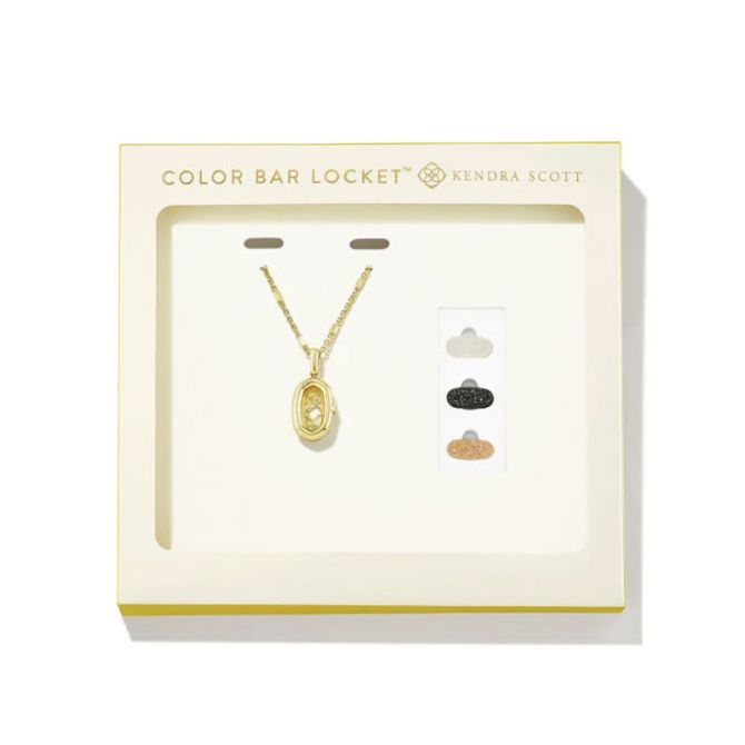 Kendra Scott Ellie Gold Tone Locket Gift Set in Drusy Mix