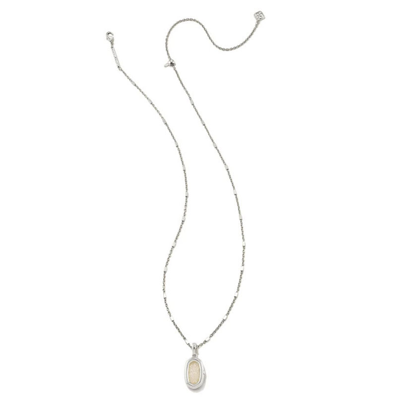 Kendra Scott Ellie Silver Tone Locket Gift Set in Drusy Mix