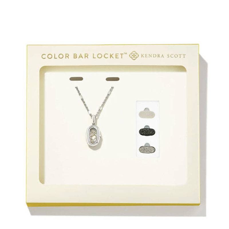 Kendra Scott Ellie Silver Tone Locket Gift Set in Drusy Mix