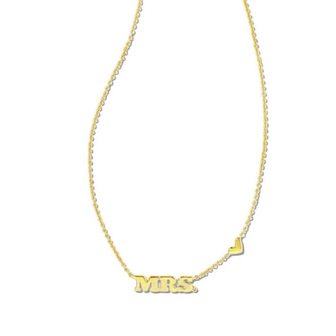 Kendra Scott Mrs. Pendant Necklace in Gold Tone