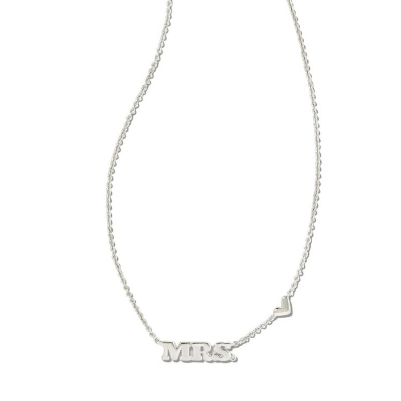 Kendra Scott Mrs. Pendant Necklace in Silver Tone