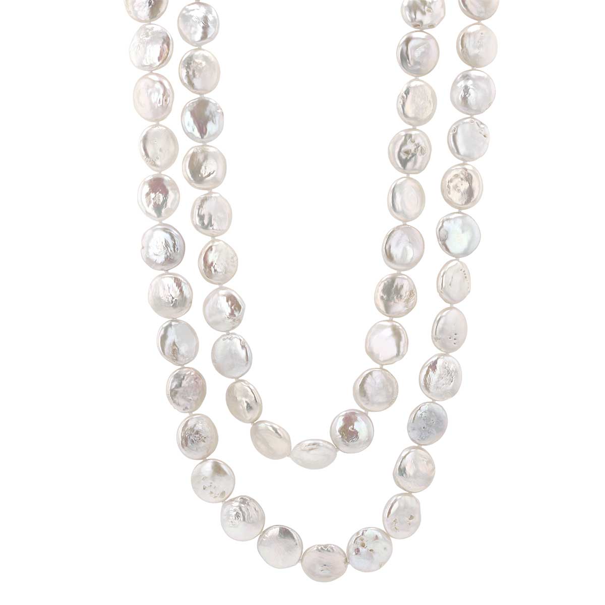 Pearly Girls Coin Pearl Necklace, 34