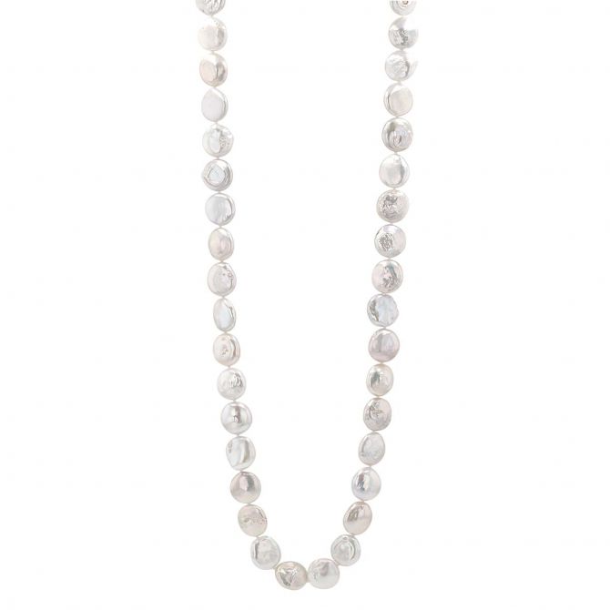 Pearly Girls Coin Pearl Necklace, 40"
