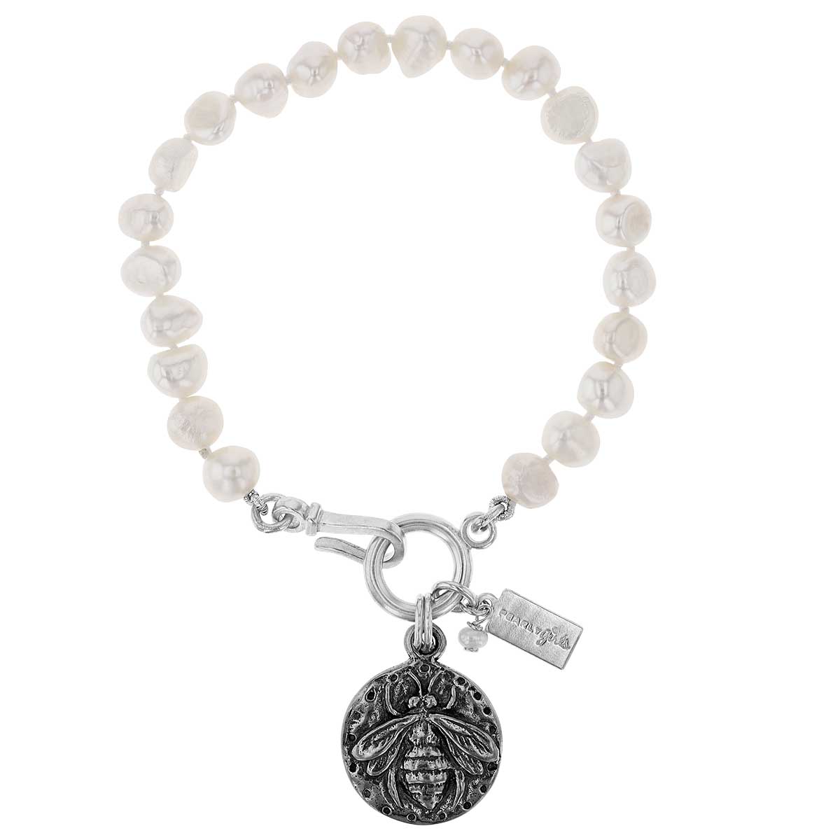 Pearly Girls Lydia Sterling Silver Pearl Bracelet, 7.5