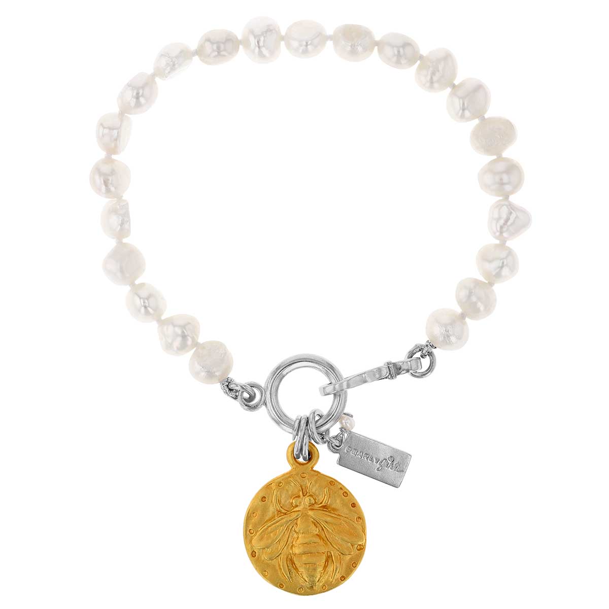 Pearly Girls Lydia Gold Plated Pearl Bracelet, 7.5