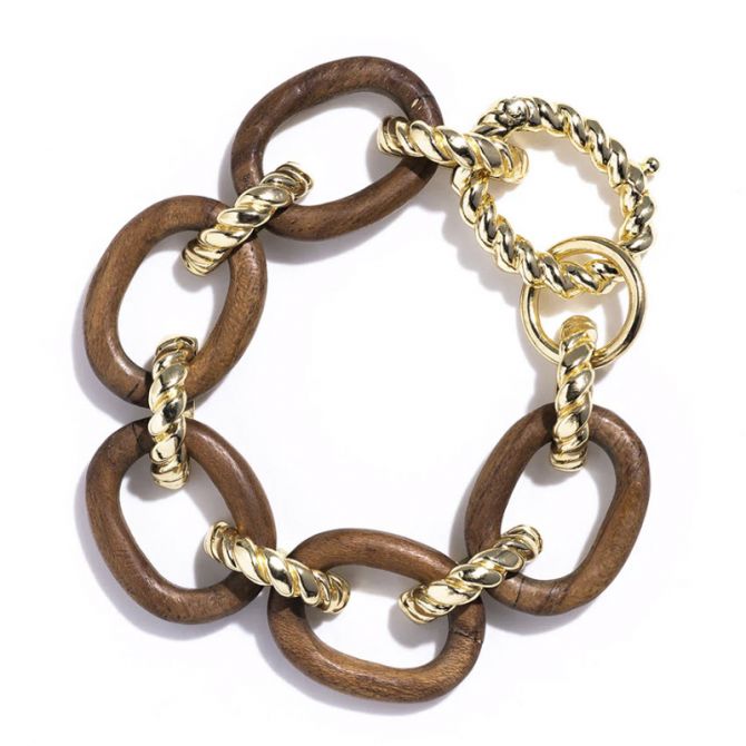 Capucine De Wulf Earth Goddess Link Bracelet, Teak