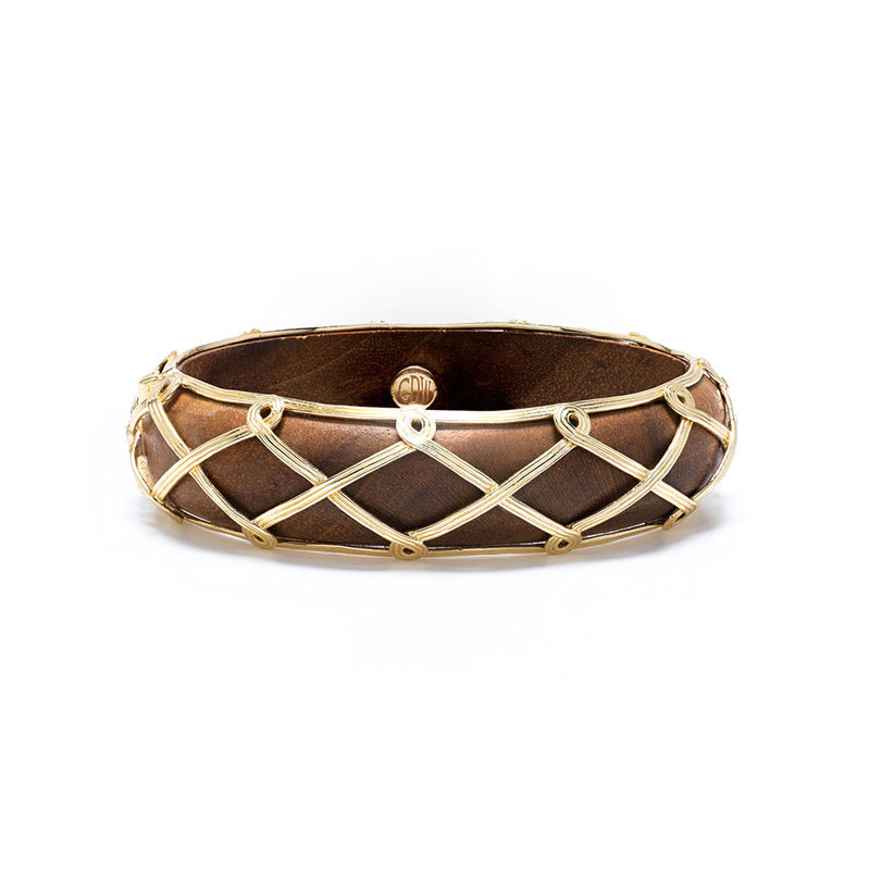 Capucine De Wulf Earth Goddess Hinged Bangle, Teak