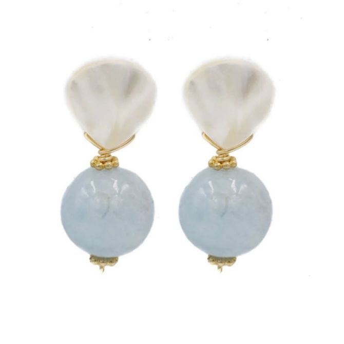 Hazen and Co Claire Earrings, Aquamarine