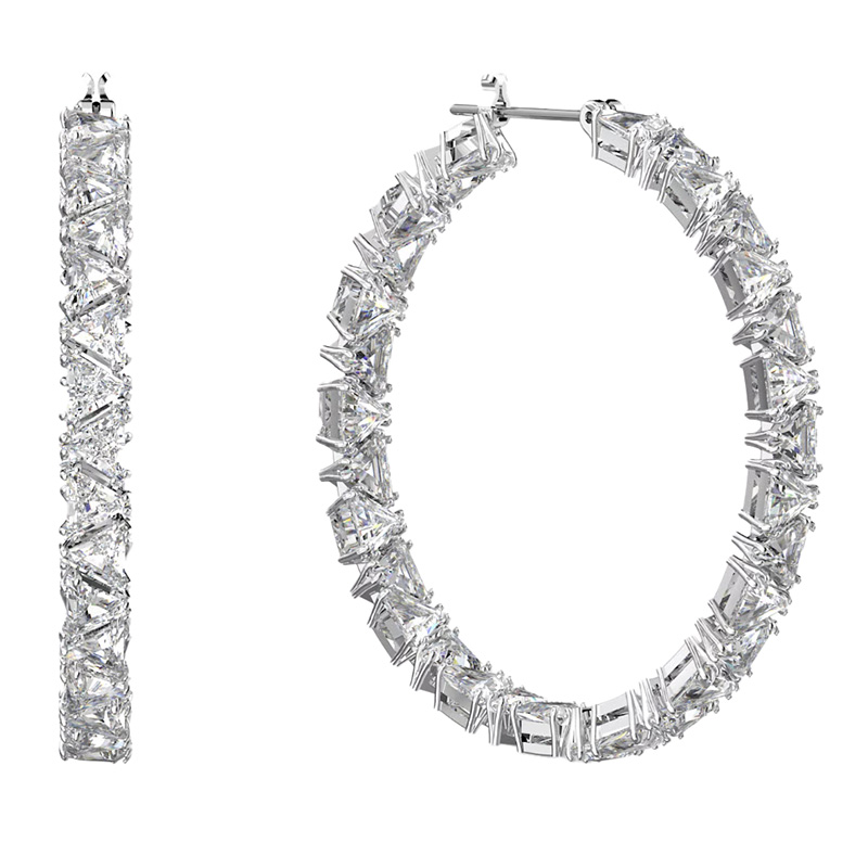Swarovski Ortyx Triangle Cut Hoop Earrings