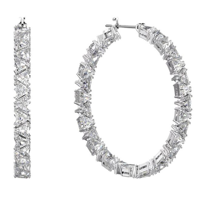 Swarovski Ortyx Triangle Cut Hoop Earrings