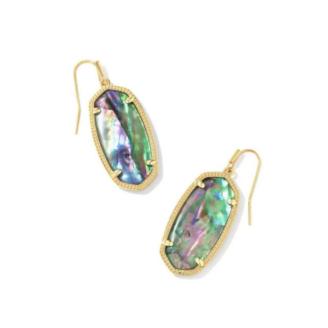 Kendra Scott Faceted Elle Silver Drop Earrings in Iridescent | Abalone Kendra Scott Faceted Elle Silver Drop Earrings in Iridescent | Abalone