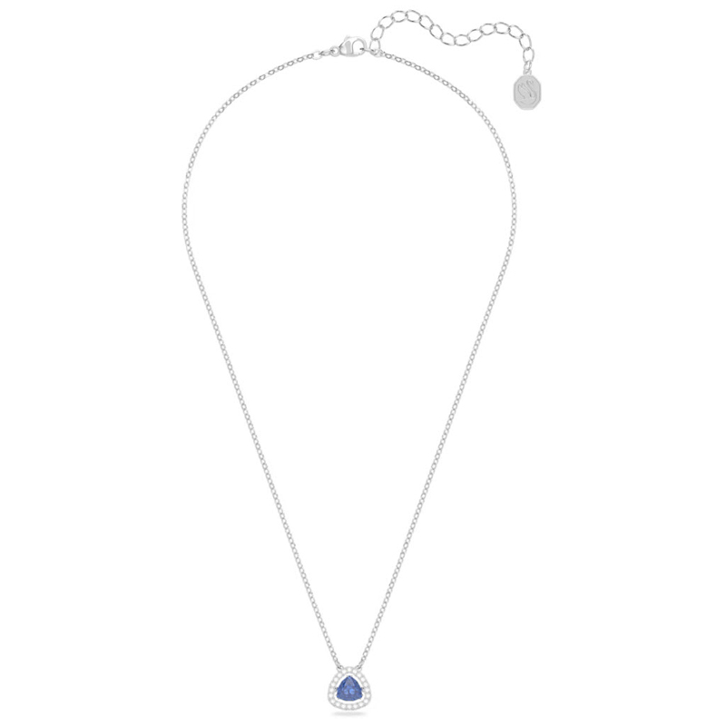 Swarovski Trilliant Cut Millenia Necklace, Blue and Rhodium Plated