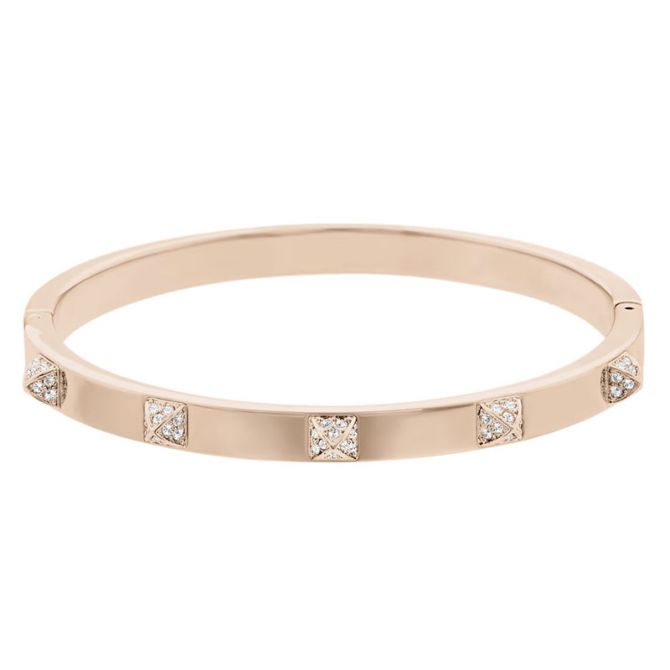 Swarovski Tactic Bangle, White and Rose Gold Tone