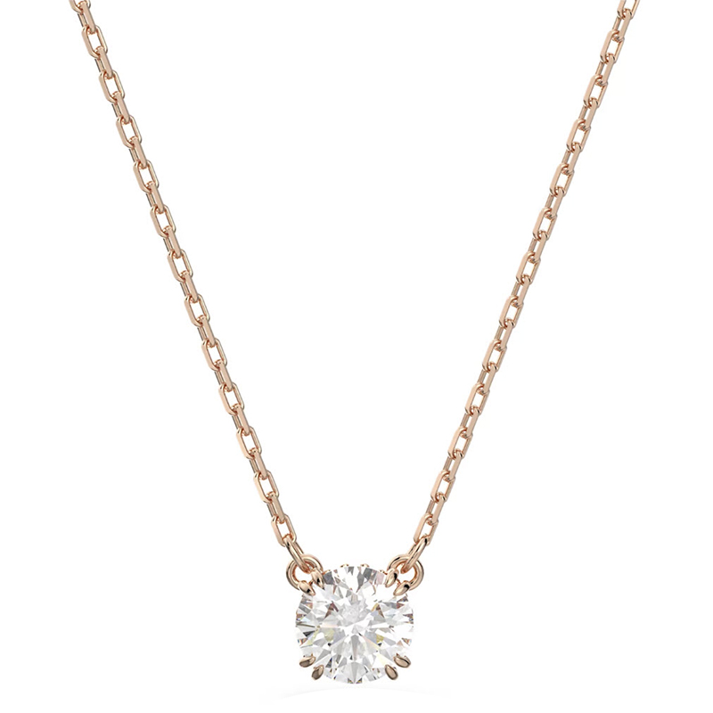 Swarovski Constella Round Cut Pendant, Rose Gold Tone