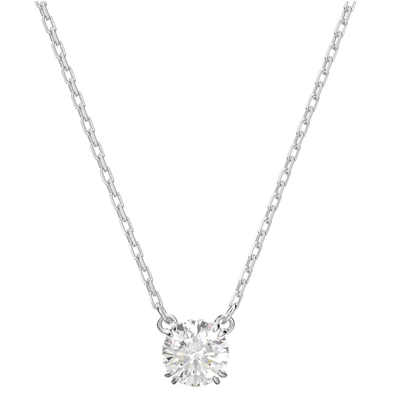 Swarovski Constella Round Cut Pendant, White Rhodium Plate