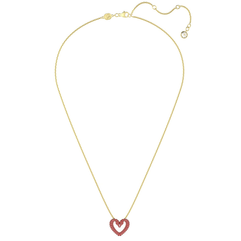 Swarovski Una Heart Small Pendant, Red and Yellow Gold Plate