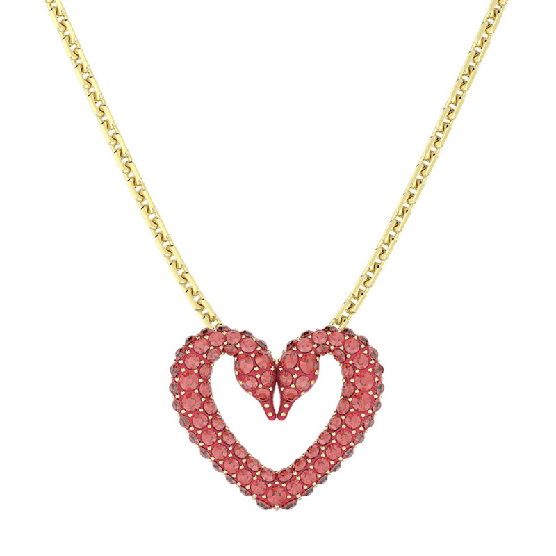 Swarovski Una Heart Small Pendant, Red and Yellow Gold Plate