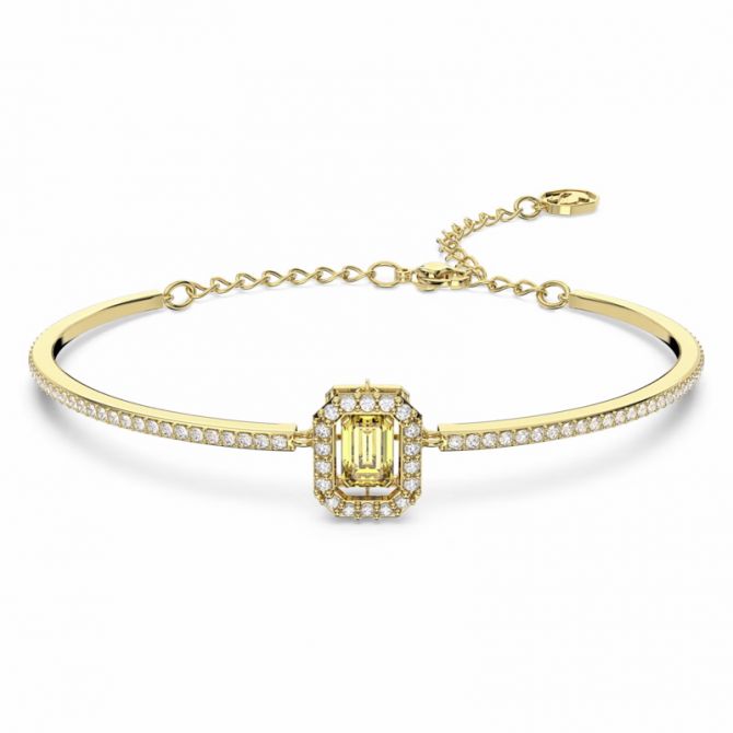 Swarovski Octagon Cut Millenia Bangle Bracelet, Yellow and Yellow Gold Tone