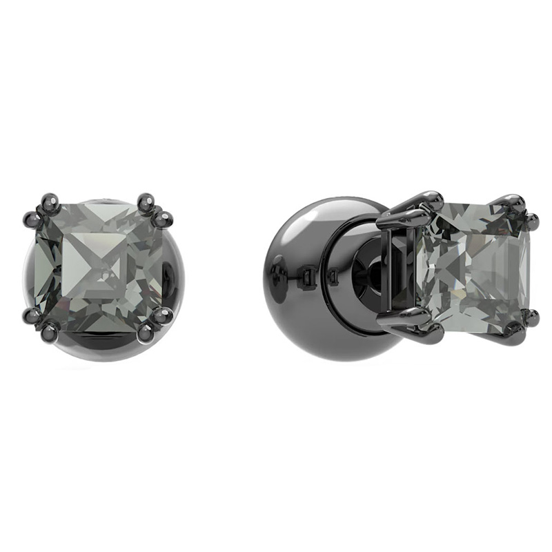 が大特価！ Swarovski Millenia Square Cut Stud Earrings, Black | 5642511 パーツ