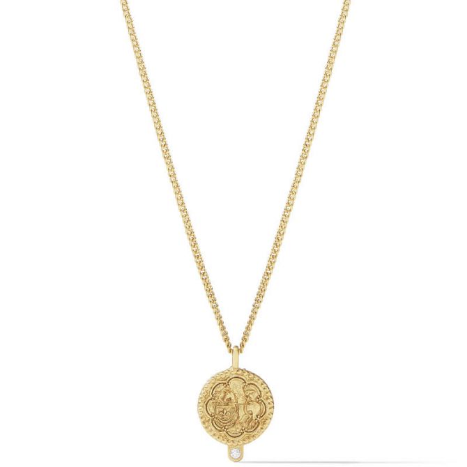 Julie Vos Trieste Coin Cubic Zirconia Necklace