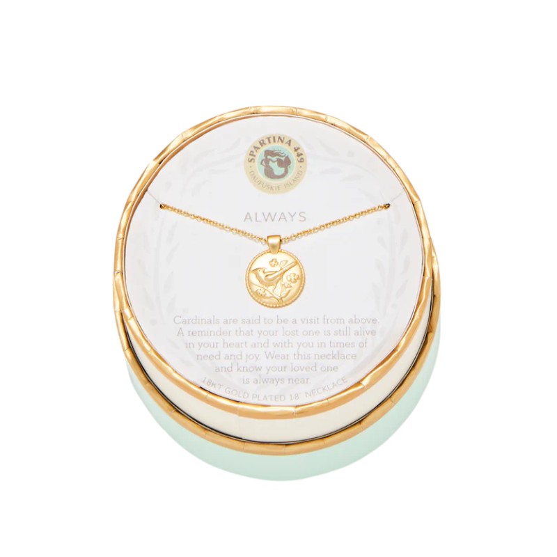 Spartina 449 Sea La Vie Always Cardinal Necklace in Yellow Gold Tone