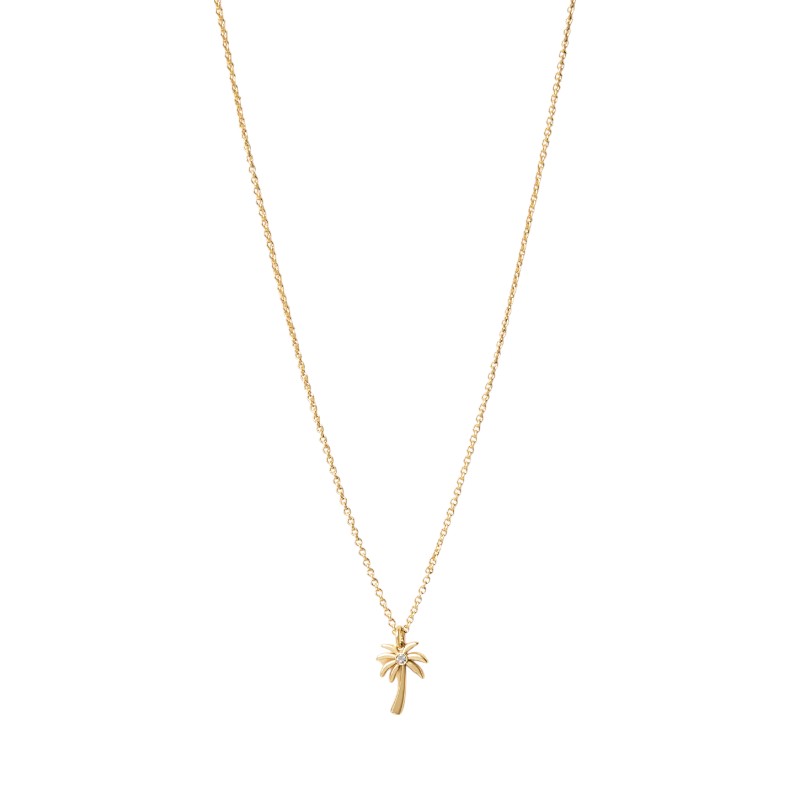 Spartina 449 Yellow Gold Tone Sea La Vie Paradise Palm Tree Necklace, 18