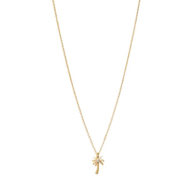 Spartina 449 Yellow Gold Tone Sea La Vie Paradise Palm Tree Necklace, 18"