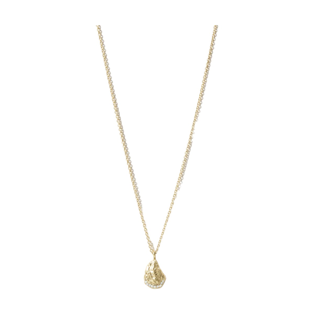Spartina 449 Sea La Vie Seas the Day Oyster Necklace, Yellow Gold Plate