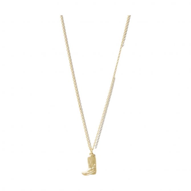 Spartina 449 Sea La Vie Kick It Up Cowgirl Boot Necklace, Yellow Gold Plate