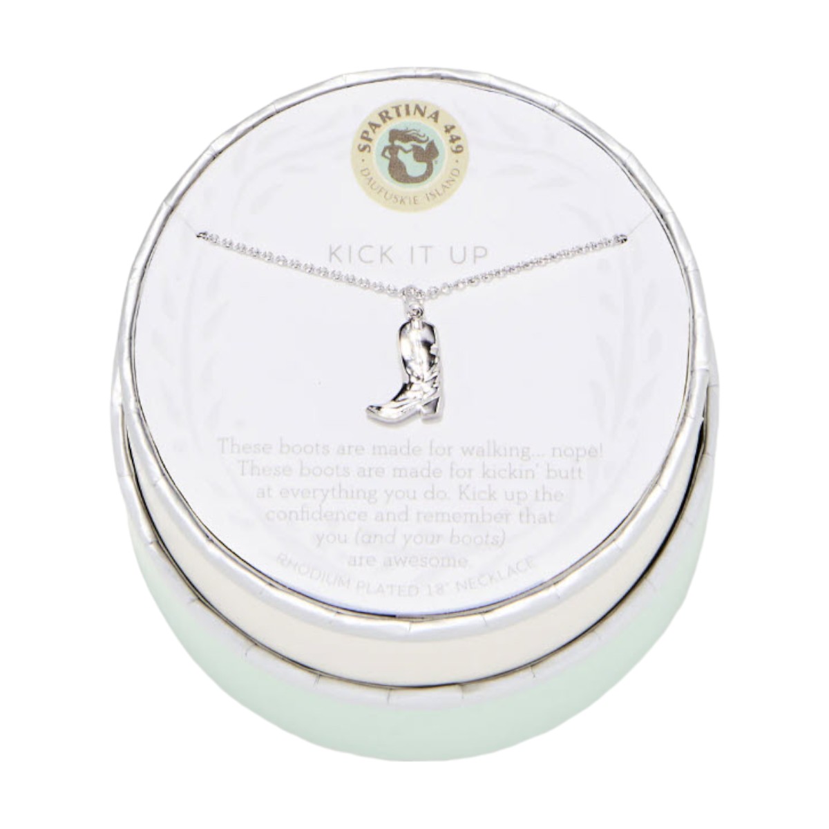 Spartina 449 Sea La Vie Kick It Up Cowgirl Boot Necklace, Silver