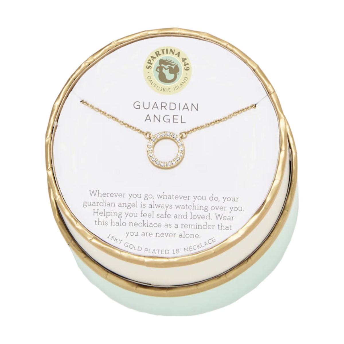 Spartina 449 Sea La Vie Guardian Angel Halo Necklace, Yellow Gold Plate