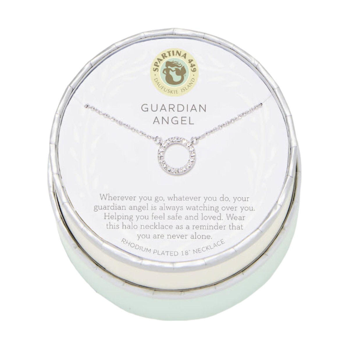 Spartina 449 Sea La Vie Guardian Angel Halo Necklace, Silver Plate