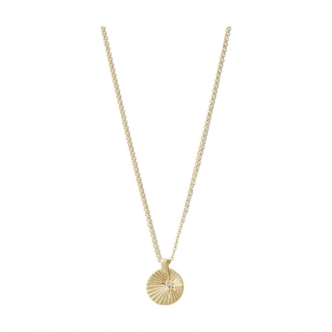 Spartina 449 Sea La Vie Shoot For The Stars Medallion Necklace, Yellow Gold Plate