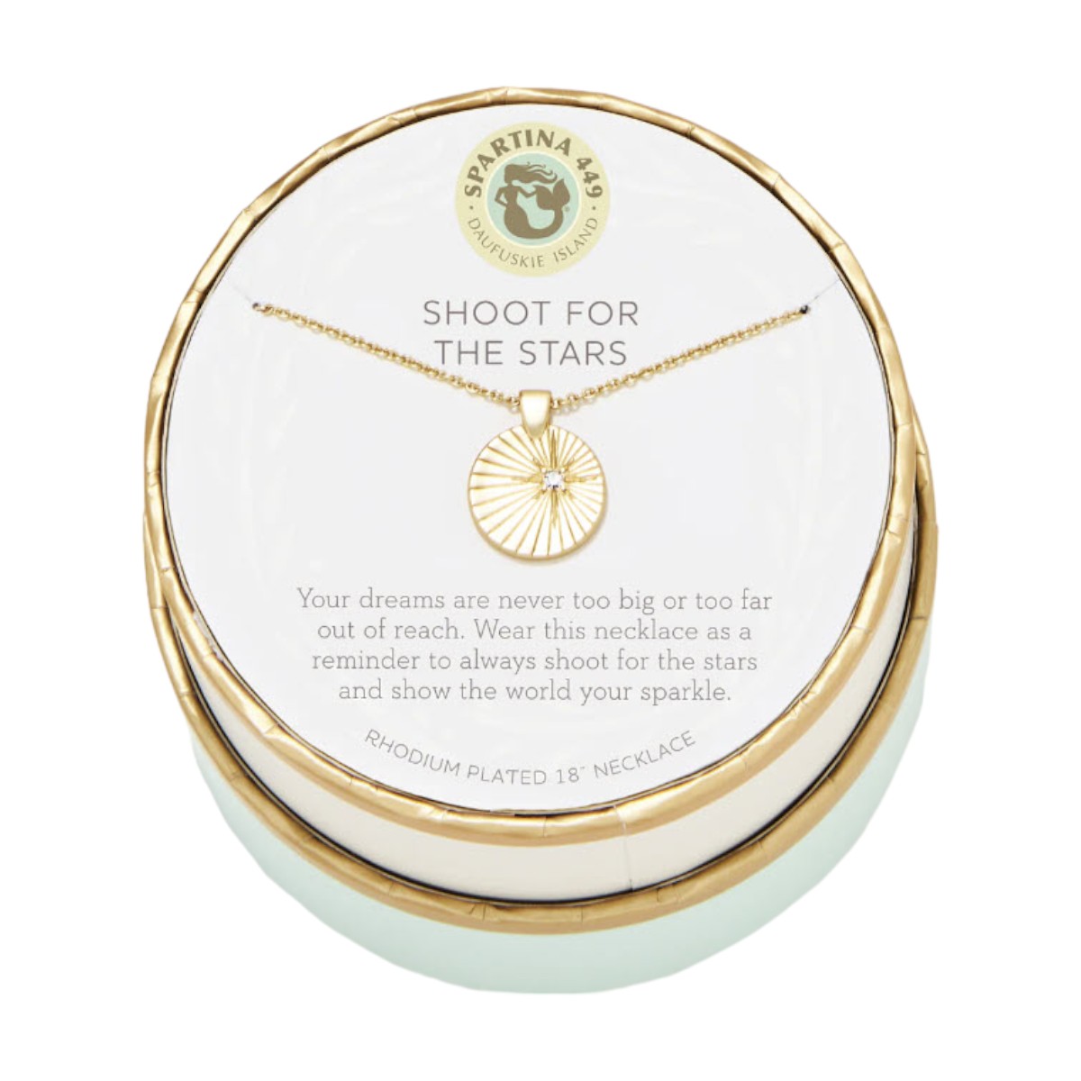 Spartina 449 Sea La Vie Shoot For The Stars Medallion Necklace, Yellow Gold Plate