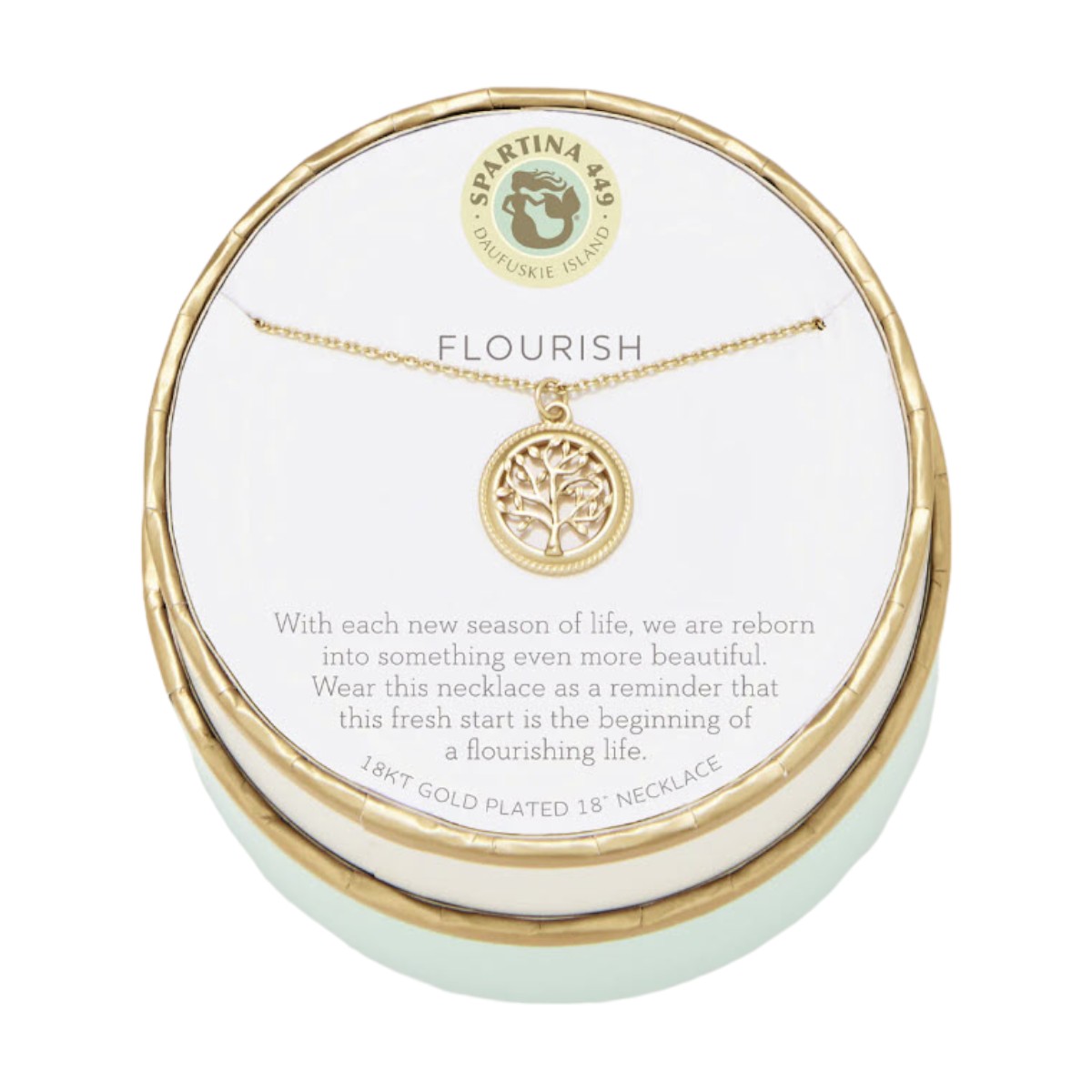 Spartina 449 Sea La Vie Flourish Tree of Life Necklace, Yellow Gold Plate