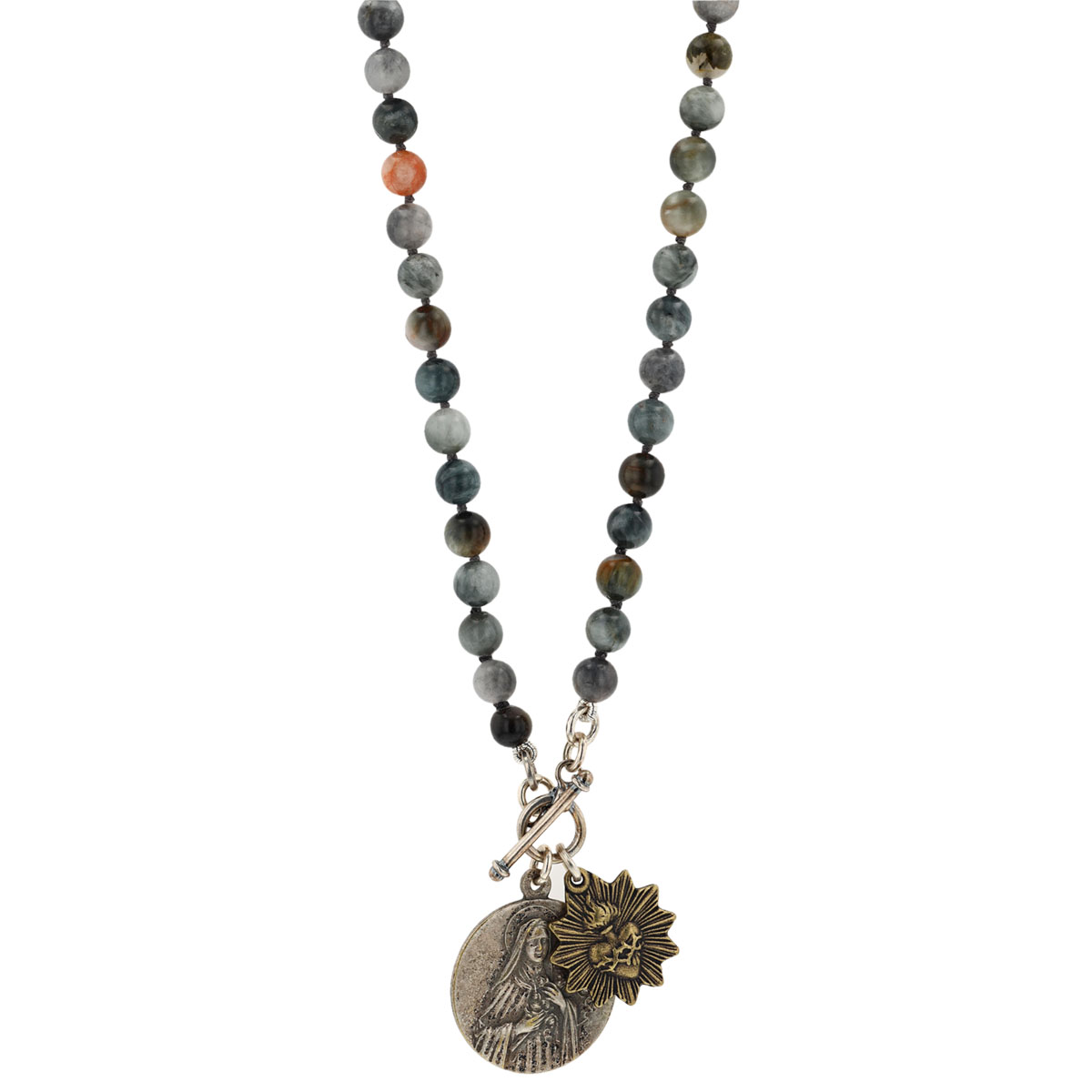 Miracle Icons by Mary Jo Pane Eagle Eye Jasper Necklace, 20