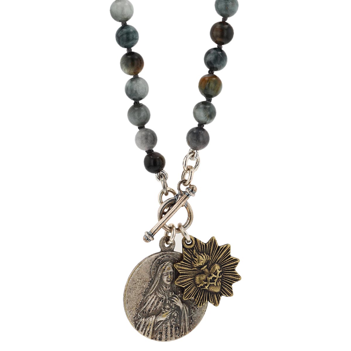 Miracle Icons by Mary Jo Pane Eagle Eye Jasper Necklace, 20