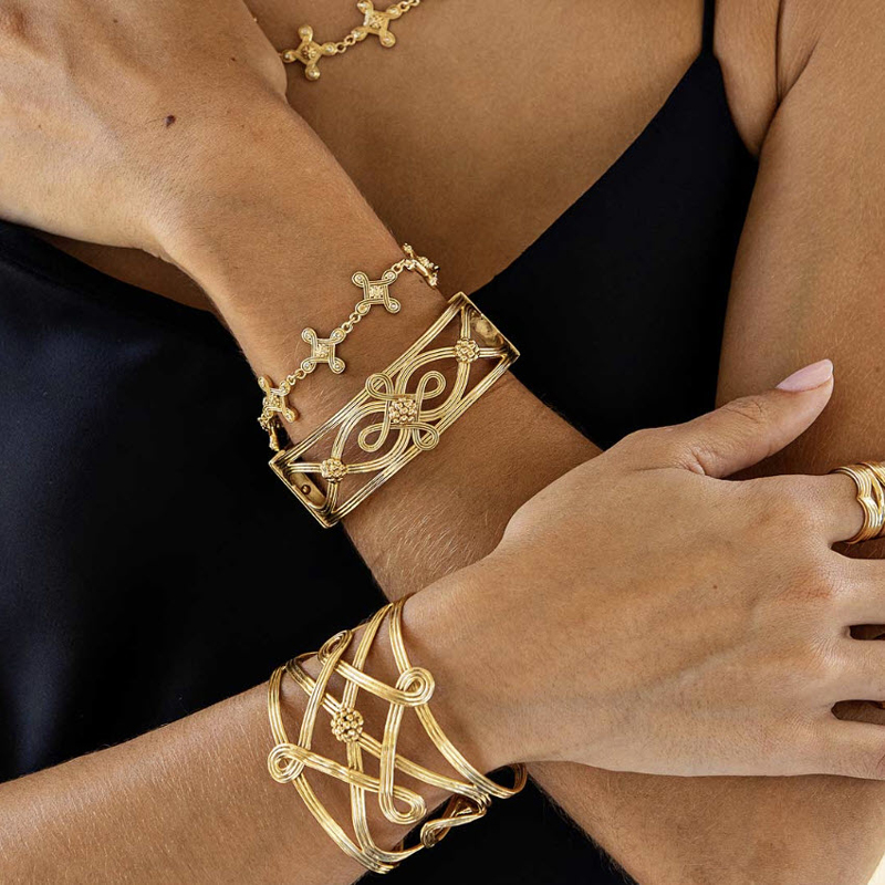 Capucine De Wulf Monique Compass Cuff, Gold Tone