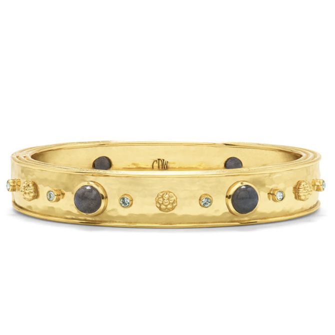 Capucine De Wulf Cleopatra Hinged Bangle, Blue Labradorite