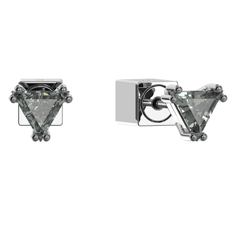 Swarovski Stilla Triangle Cut Stud Earrings, Grey