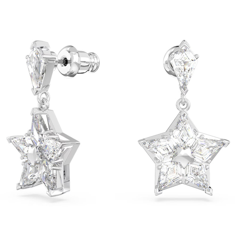 Swarovski Stella Kite Cut Star Drop Earrings, White and
