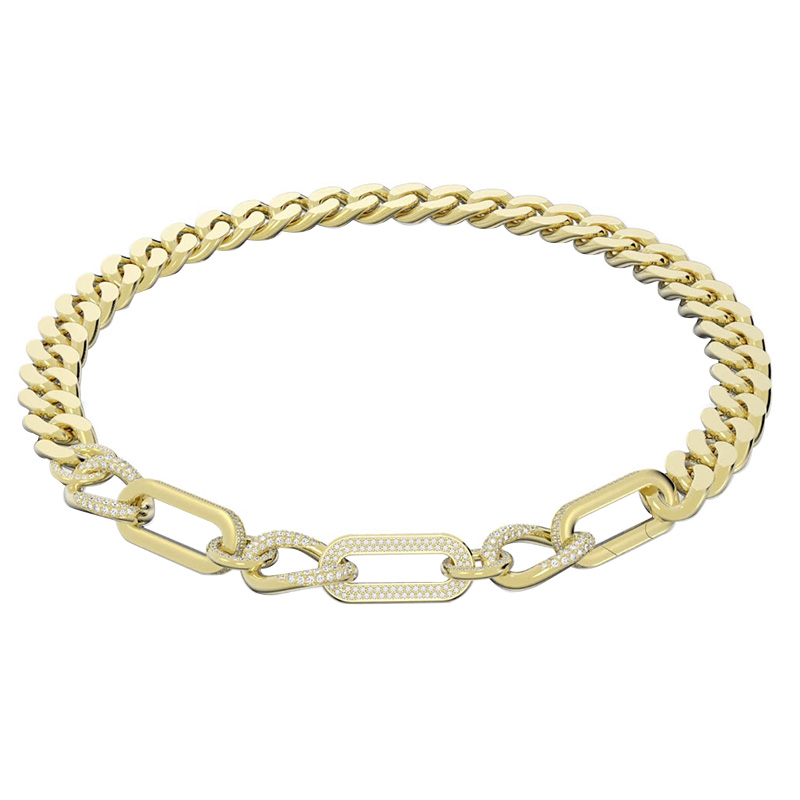 Swarovski Dextera PavÃÆÃâÃâÃÂ© Mixed Links Necklace, White and Yellow Gol