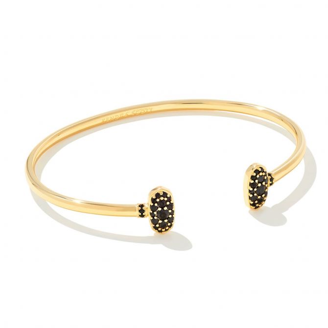 Kendra Scott Grayson Yellow Gold Plated Crystal Cuff Bracelet in