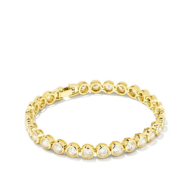 Kendra Scott Carmen Gold Tone Tennis Bracelet in White Crystal