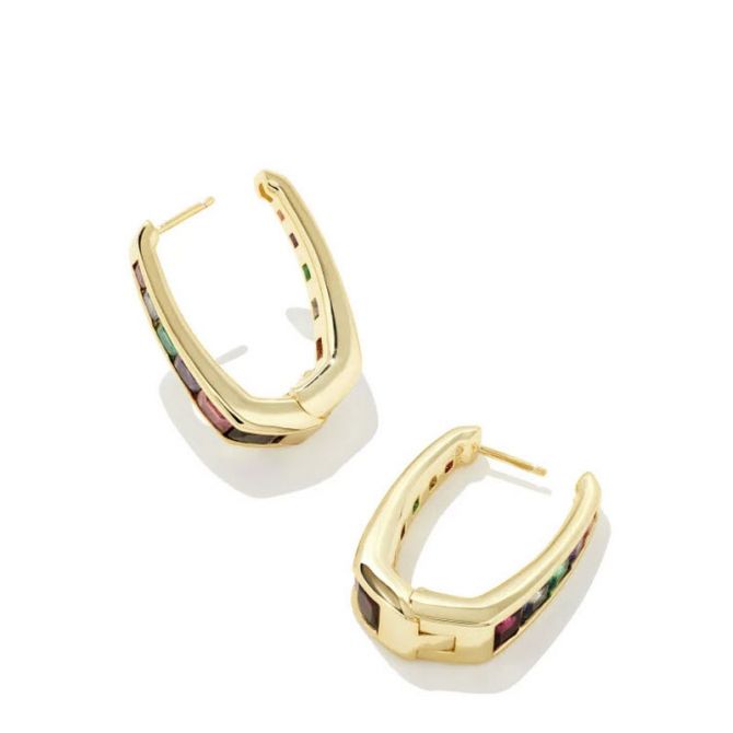 Kendra Scott Parker Gold Tone Hoop Earrings in Multi Mix - Main Image