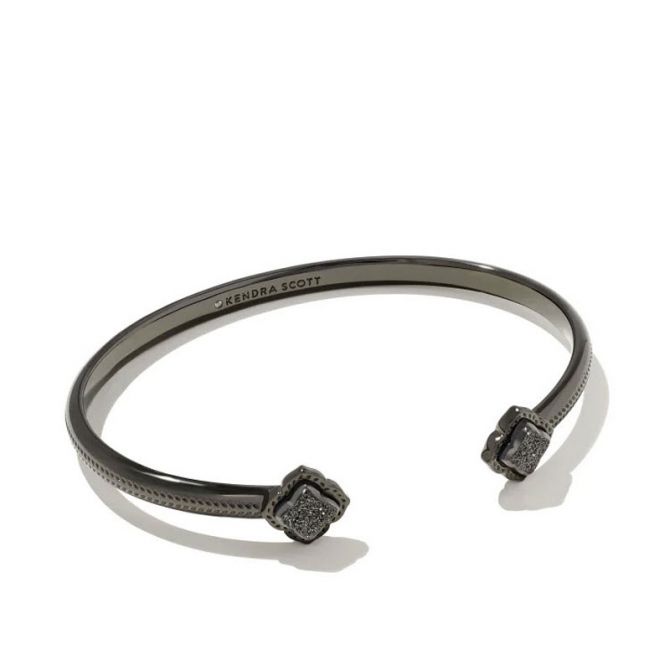 Kendra Scott Mallory Gunmetal Cuff Bracelet in Black Drusy
