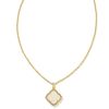 Kendra Scott Mallory Gold Tone Pendant Necklace in Iridescent Drusy