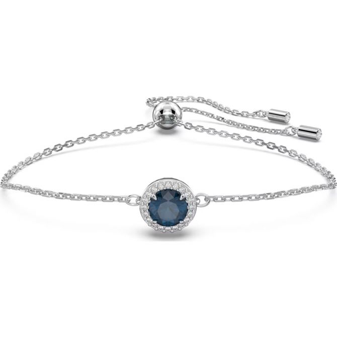 Swarovski Constella Pave Bolo Bracelet, Blue and Rhodium Plated