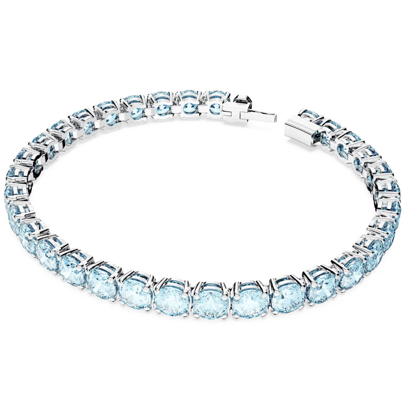 Swarovski Matrix Round Cut Blue Tennis Bracelet, Medium