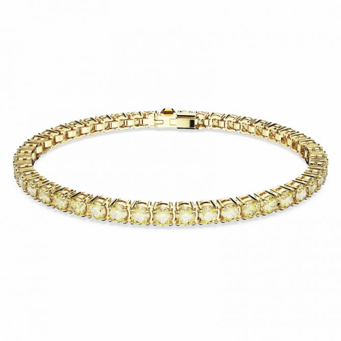 Swarovski Matrix Bracelet, Yellow and Yellow Gold Tone Plated